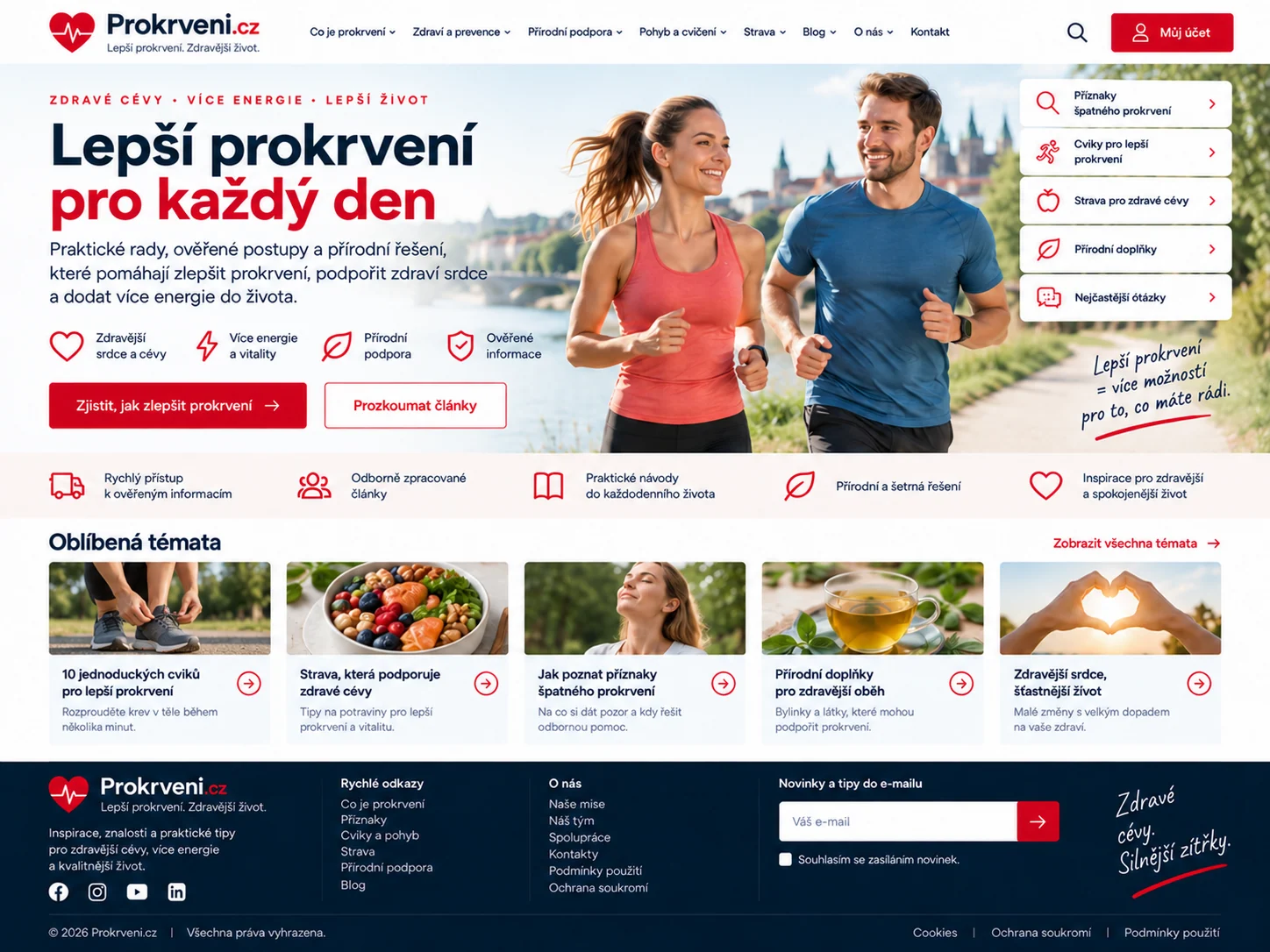 Ilustrační návrh zdravotního portálu Prokrveni.cz